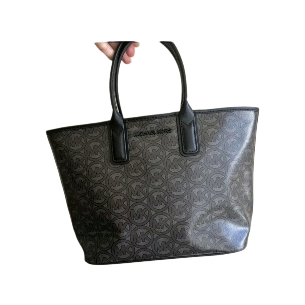 MICHAEL KORS Jodie Small Logo Set Tote Bag Black W-Matching Card Case Wallet NWT - Picture 2 of 10